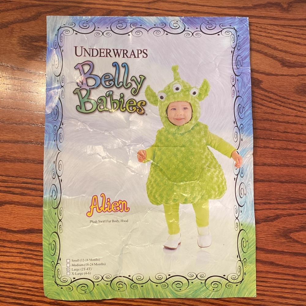 Green Alien Toddler/Kid Halloween Costume Size 4T/5T/6
